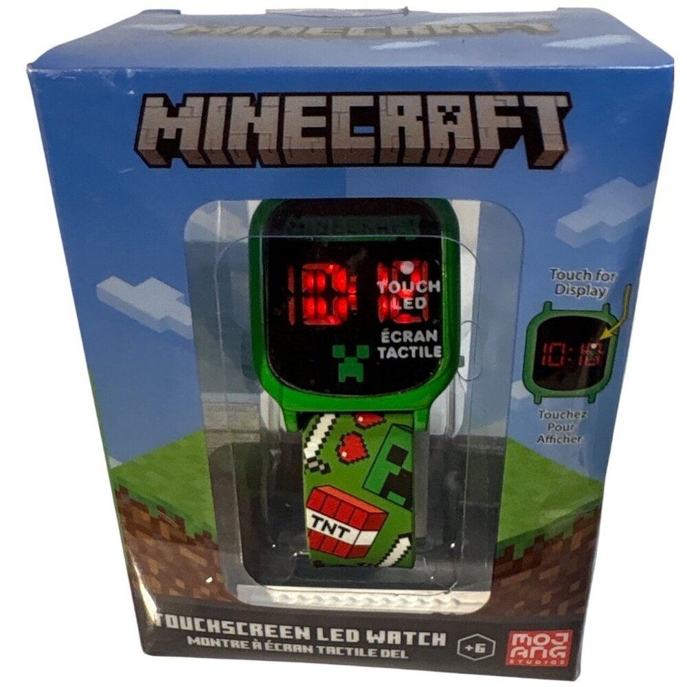 Minecraft Watch Touchscreen LED Green TNT Strap Kids Mojang Ages 6+ Digital